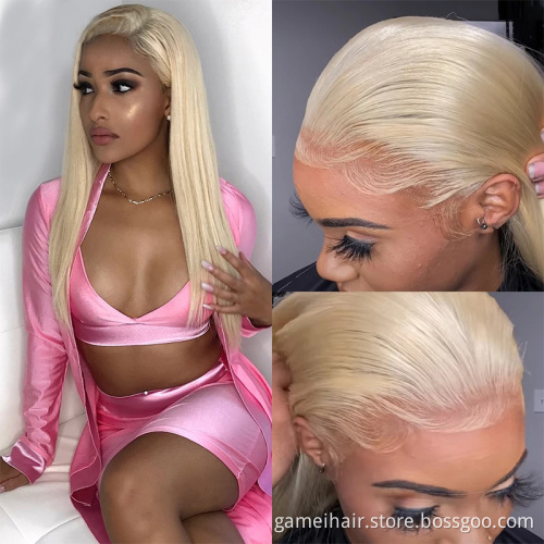 100% Virgin Blonde 613 Russian Hair Curly Front Lace Wig. Hd Transparent 30 inch 613 full lace wig human hair virgin